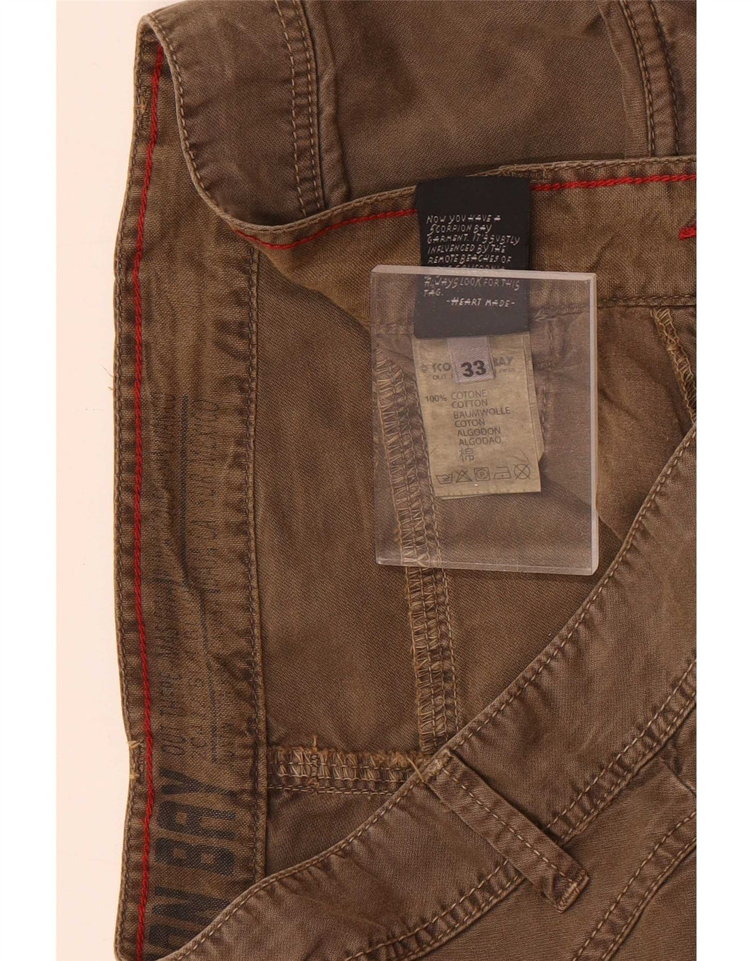 Scorpion Bay Herren-Shorts, normal, lässig, W33, mittelbraun, Baumwolle