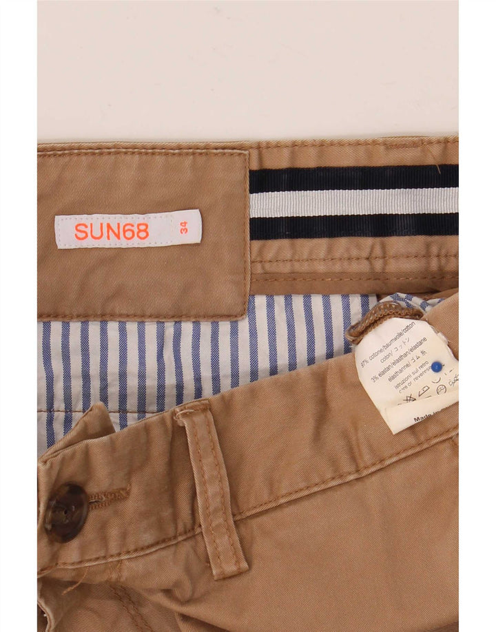Sun68 Herren-Chinoshorts W34, große braune Baumwolle