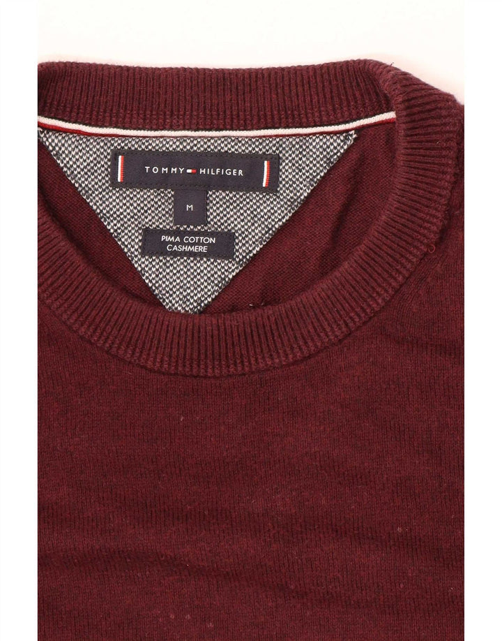Tommy Hilfiger Herren-Pullover mit Rundhalsausschnitt, mittlere kastanienbraune Baumwolle