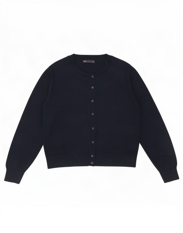 Marks & Spencer Damen Crop Cardigan Pullover UK 22 3XL Marineblau Baumwolle