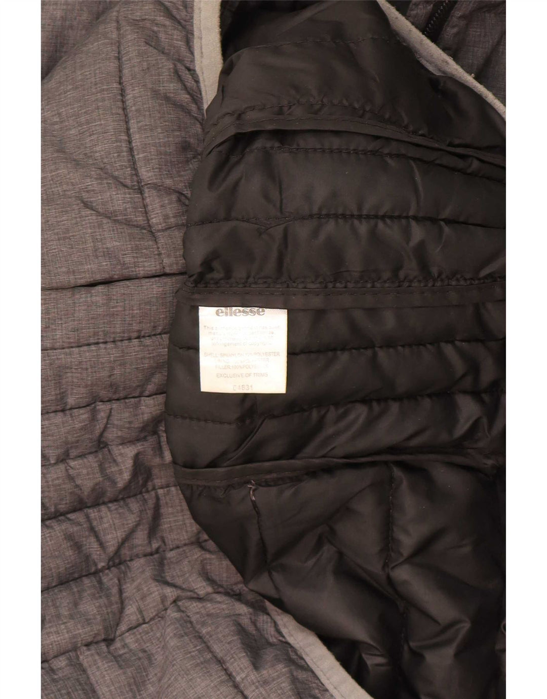 Ellesse Wattierte Jacke mit Kapuze für Jungen, 12–13 Jahre, graues Nylon