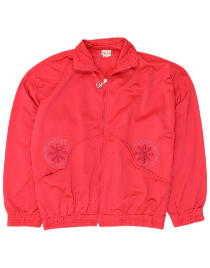 DIADORA Damen-Trainingsanzug-Top-Jacke IT 42 Mittelrotes Polyester