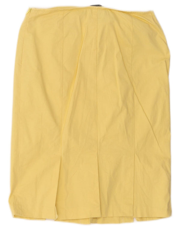Blumarine Damen gerader Rock IT 40 Small W30 gelbe Baumwolle