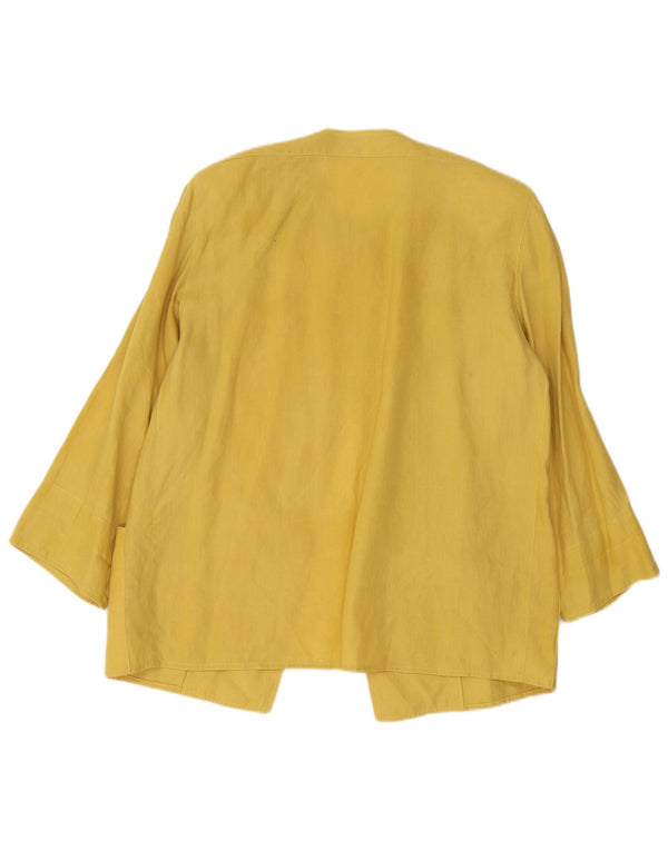 Vintage Damen 1 Knopf Blazer Jacke UK 16 Groß Gelb