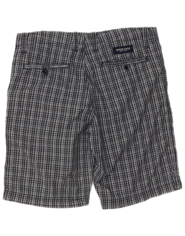 North Sails Mens Chino Shorts IT 46 Small W32  Navy Blue Check Cotton