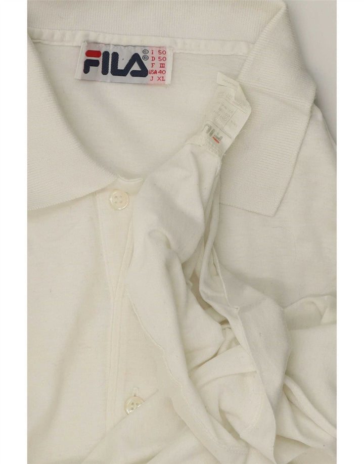Fila Herren-Poloshirt mit Grafik, IT 50, mittelweiß, Colourblock-Baumwolle