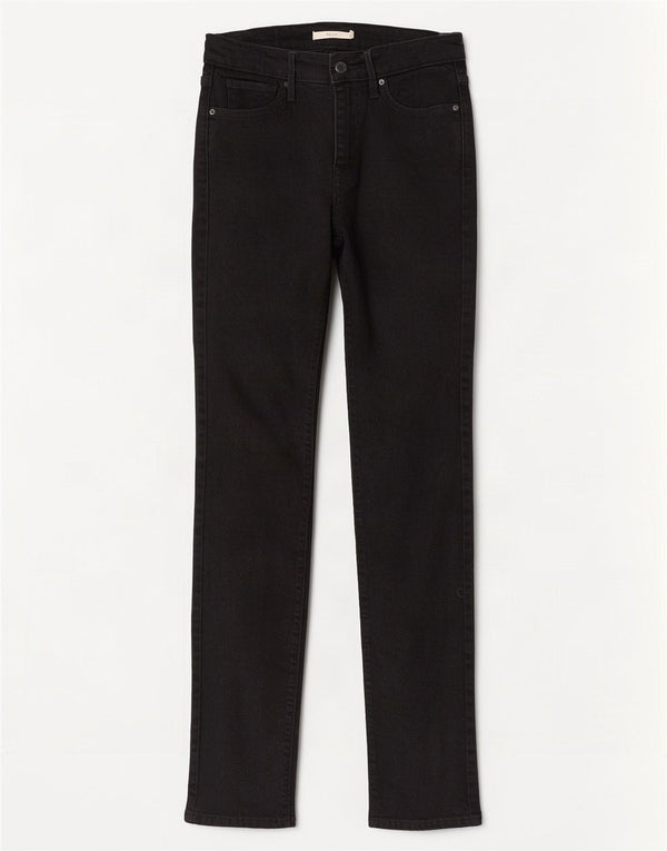 Levi's Damen 712 Slim Jeans W25 L32 Schwarze Baumwolle