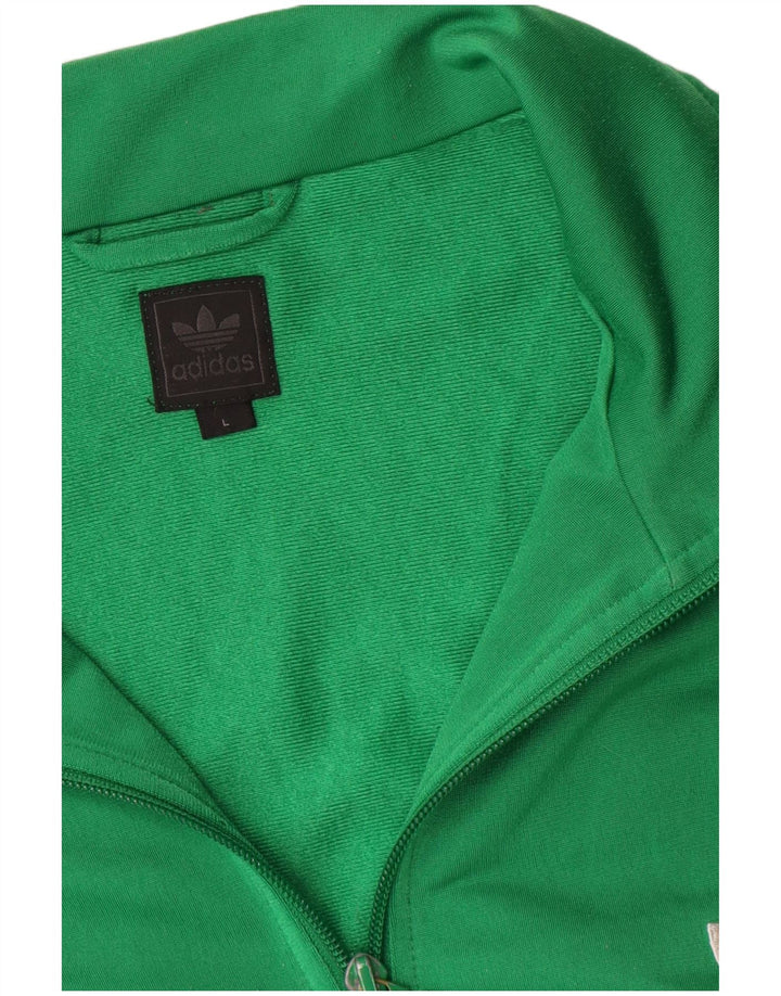 Adidas Herren-Trainingsanzug-Top-Jacke, großes grünes Polyester
