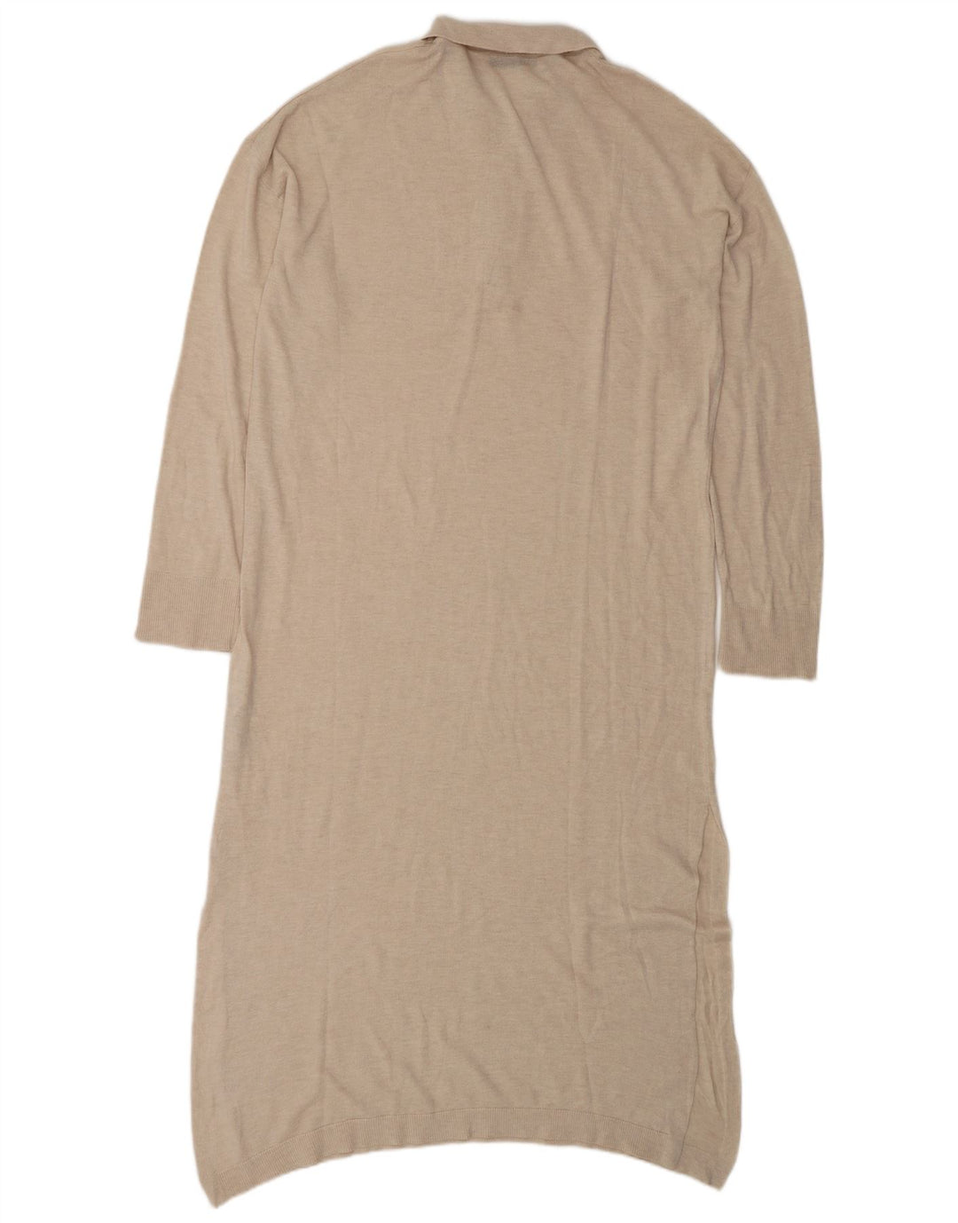 Langärmliges, übergroßes Polokleid von Zara für Damen, Größe S, Beige, Polyester