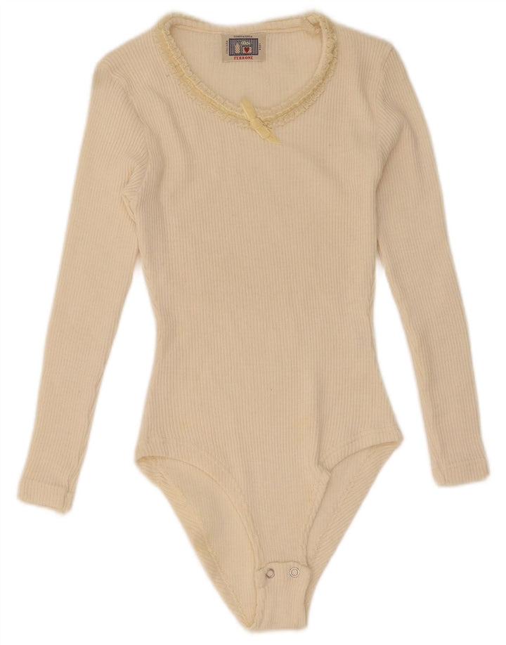 Compagnie Damen Langarm-Body UK 12 Medium Off White