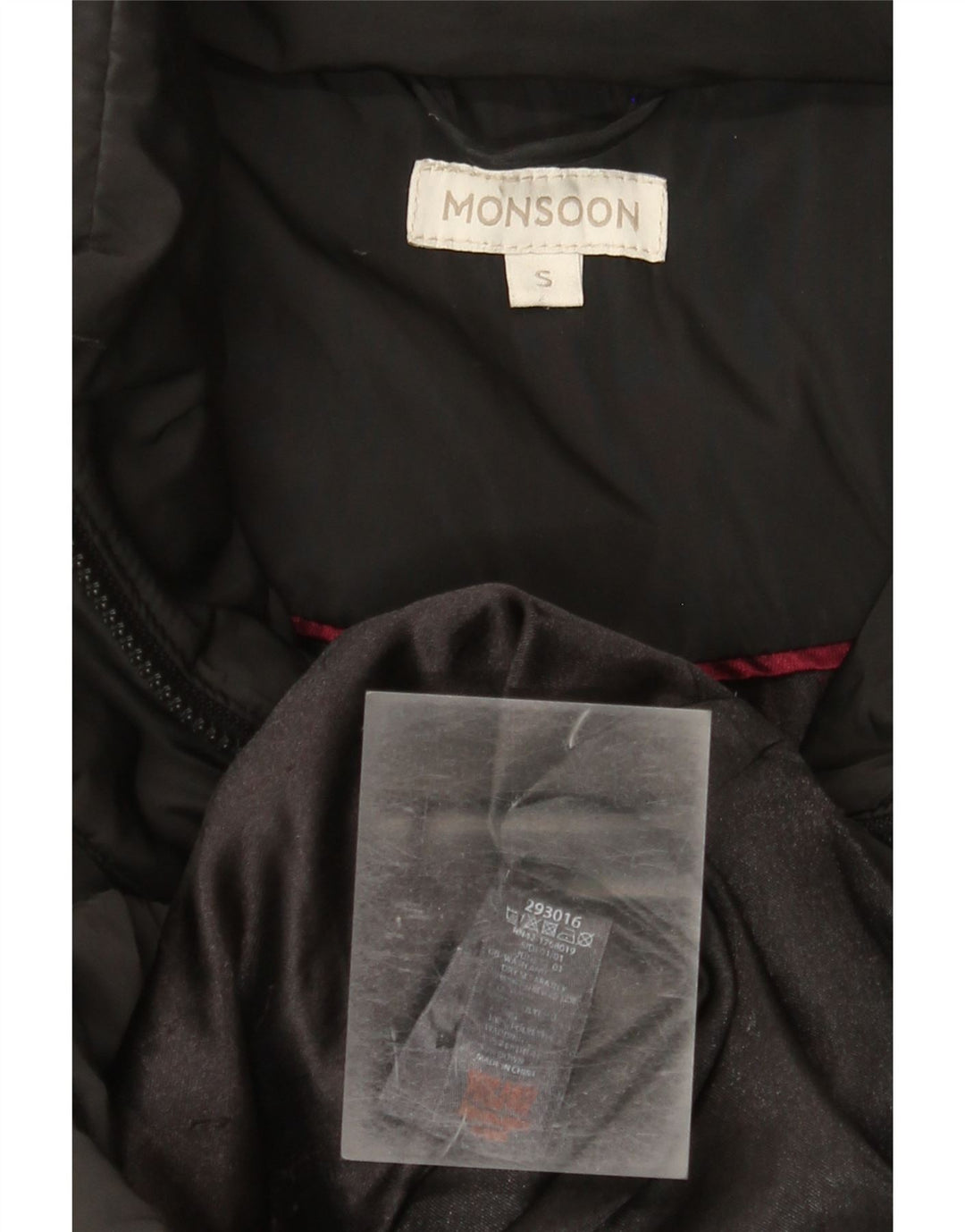 Monsoon Damen Longline Wattierter Mantel UK 10 Small Schwarz Polyester