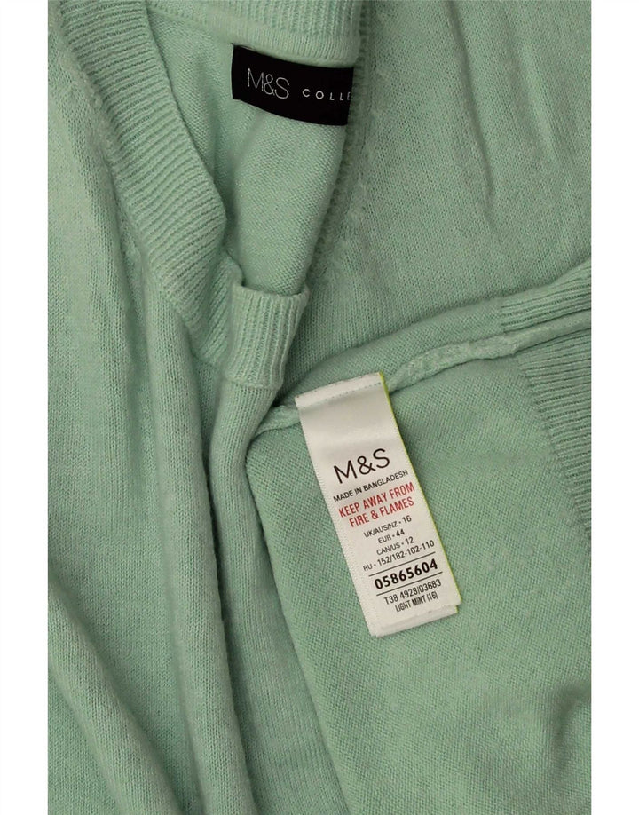 Marks & Spencer Damen-Pullover mit Rundhalsausschnitt, Größe 40, Türkis