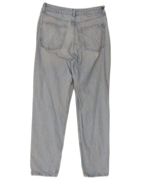 Zara Damen High Waist Tapered Jeans EU 40 Medium W30 L27 Blaue Baumwolle