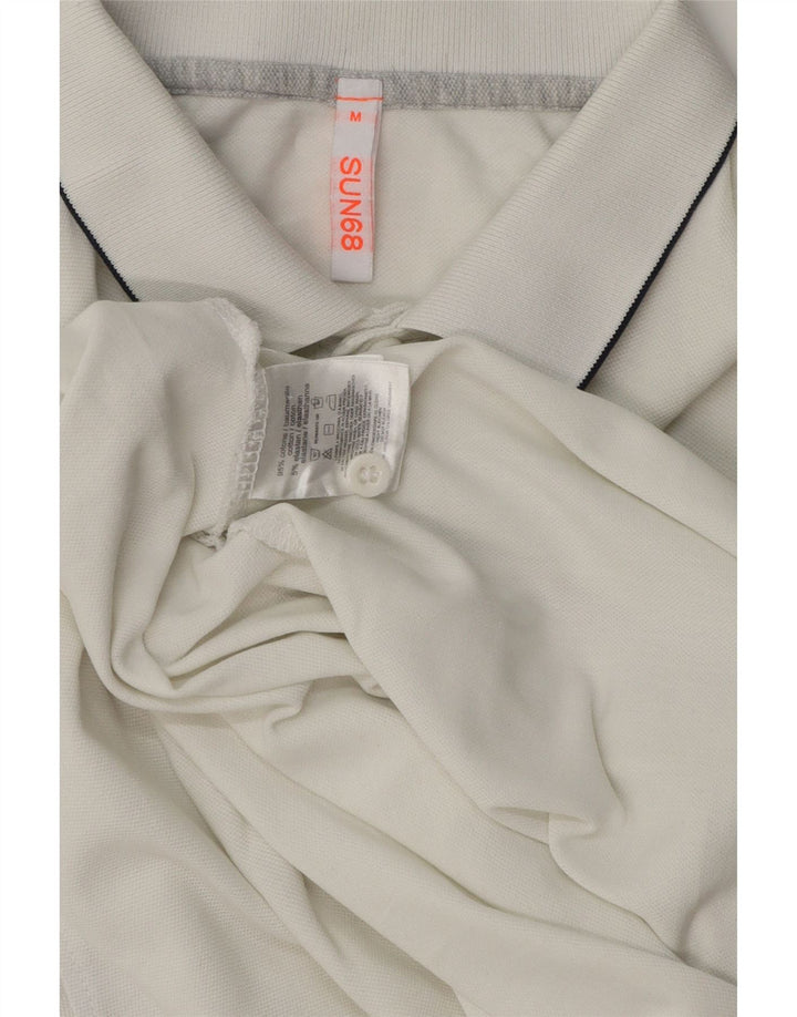 Sun68 Herren-Poloshirt aus mittelweißer Baumwolle