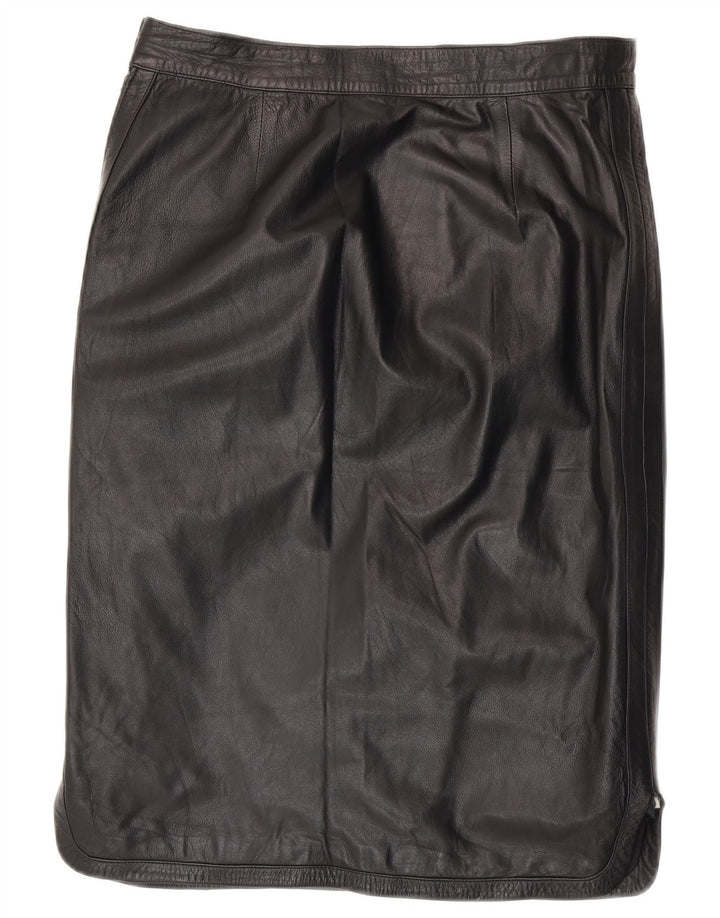 Genny Damen Lederrock W32 Large Schwarz
