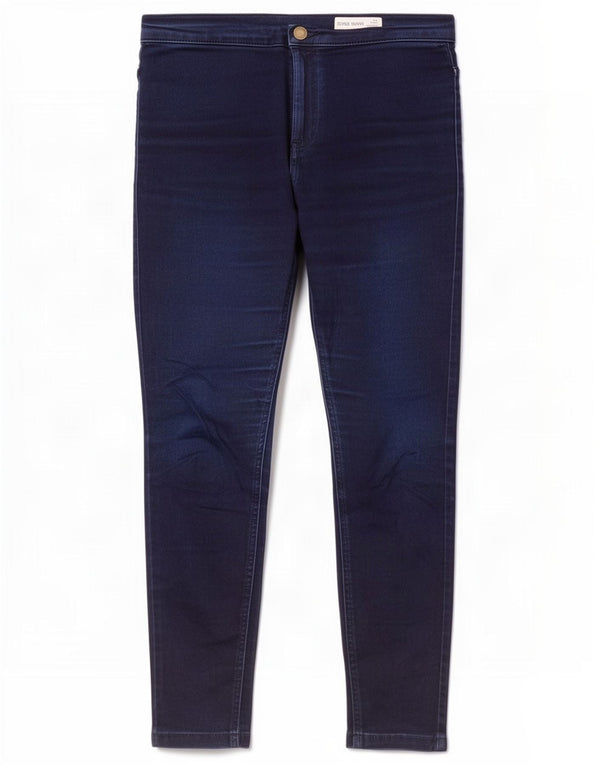 Marks & Spencer Damen Crop Skinny Jeans UK 12 Medium W30 L25 Marineblau