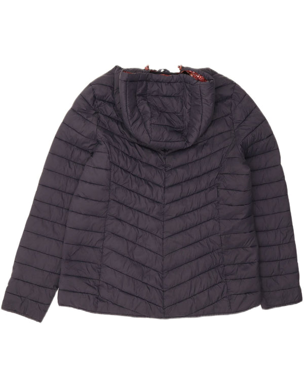 Fat Face Damen-Kapuzen-Übergröße, wattierte Jacke, UK 18, XL, marineblaues Nylon