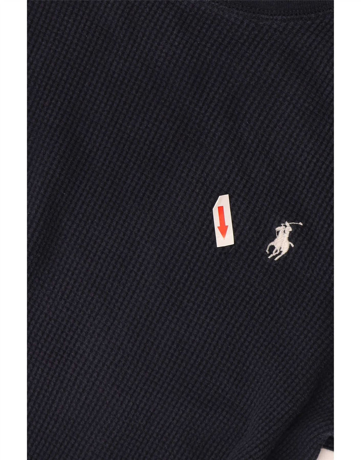 Polo Ralph Lauren Herren-Oberteil, langärmelig, mittelblau, Baumwolle