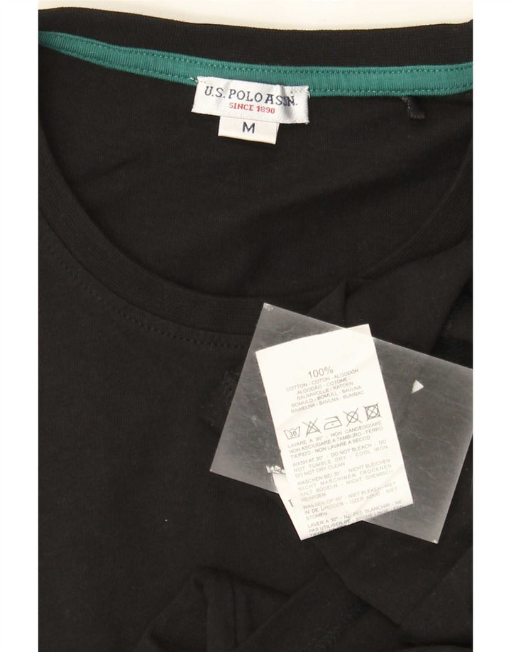 U.S. Polo Assn. Herren-Grafikoberteil aus langärmliger Baumwolle in Mittelschwarz