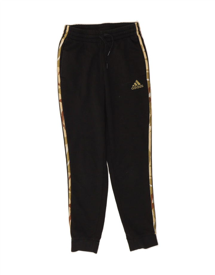 ADIDAS Womens Tracksuit Trousers Joggers Small  Black Cotton Vintage Adidas and Second-Hand Adidas from Messina Hembry 