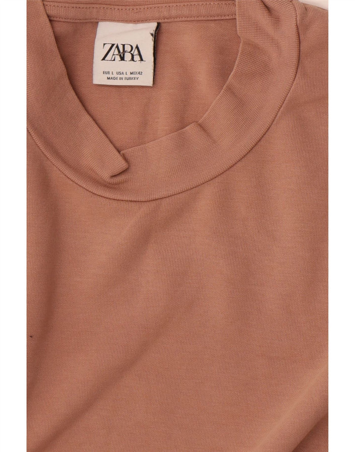 Zara Herren Top Langarm Large Braun
