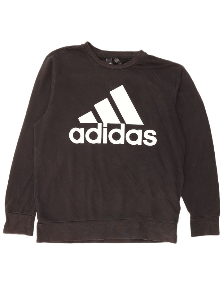 ADIDAS Mens Graphic Sweatshirt Jumper Large Black Cotton