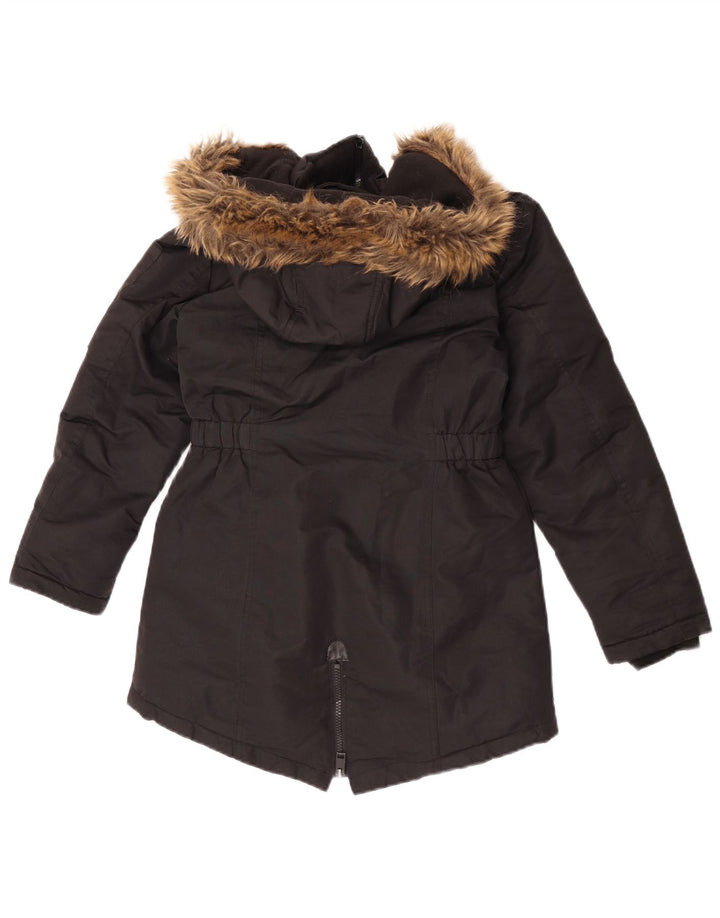 Diesel Mädchen-Parka mit Kapuze, 9–10 Jahre, schwarzes Polyester