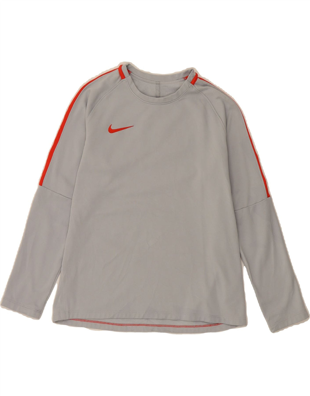 NIKE Damen Dri Fit Top Langarm UK 14 Mittelgraues Polyester