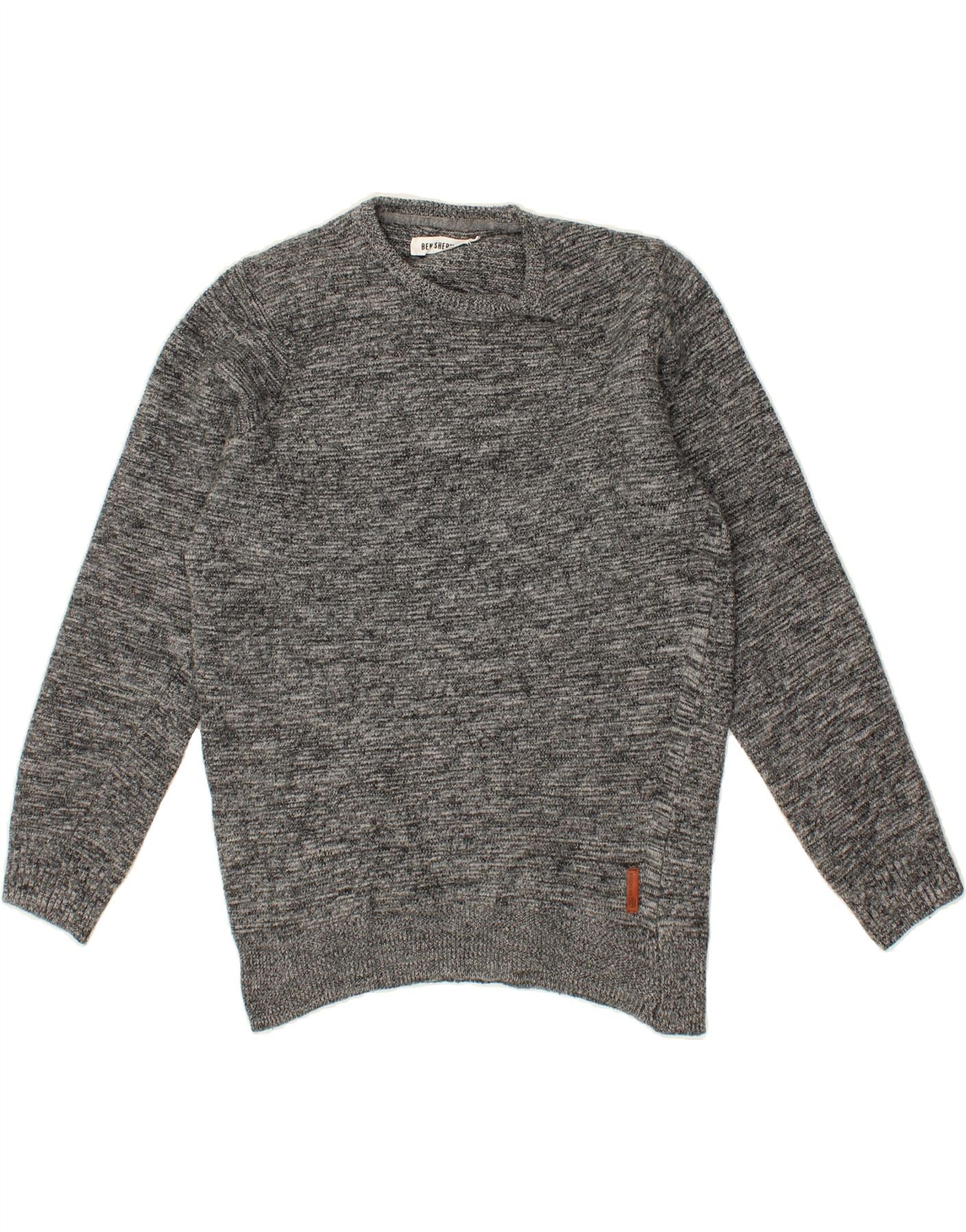 BEN SHERMAN Womens Crew Neck Jumper Sweater UK 16 Large Grey Merino Wool Vintage Ben Sherman and Second-Hand Ben Sherman from Messina Hembry 