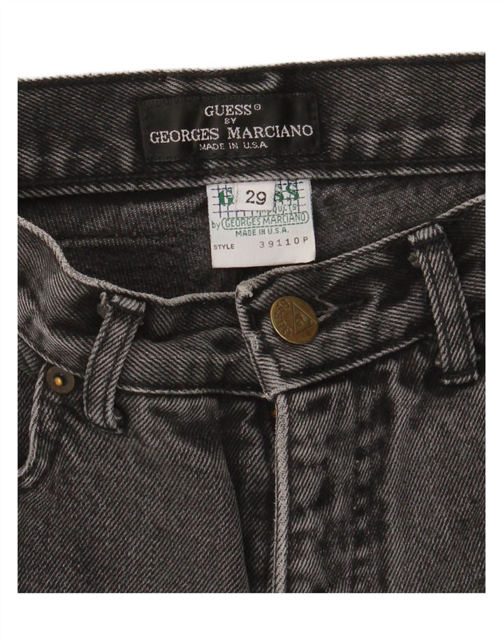 Guess Damen Tapered Jeans W29 L24 Schwarze Baumwolle
