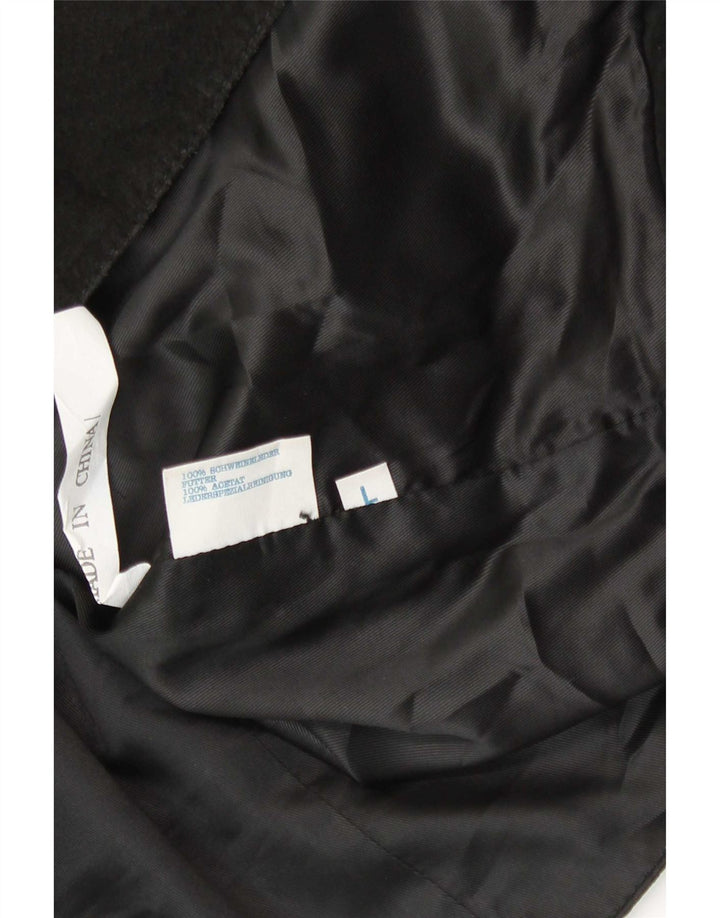 Vintage Herren Wildlederweste Großes schwarzes Leder
