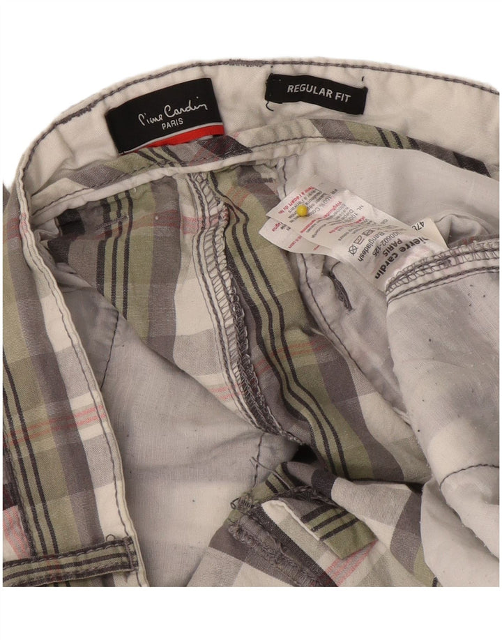 Pierre Cardin Herren-Chinoshorts mit normaler Passform, W34, groß, mehrfarbig kariert
