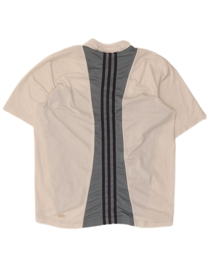 ADIDAS Herren T-Shirt Top UK 40/42 Mittelweißes Colourblock-Polyester