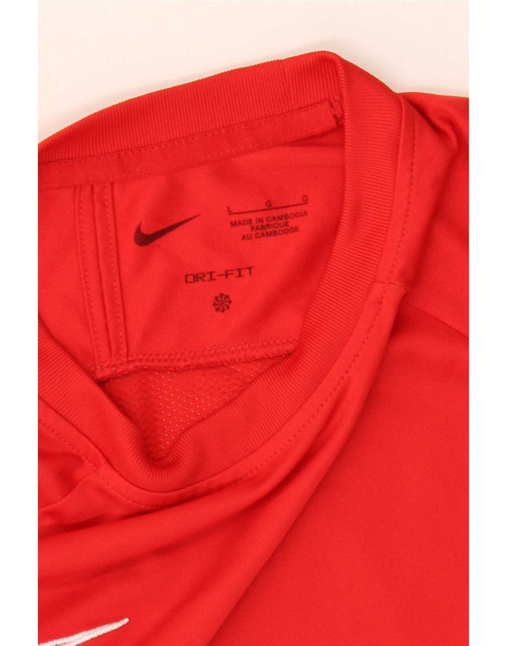 Nike Herren Dri Fit T-Shirt-Oberteil, groß, rot, Farbblock