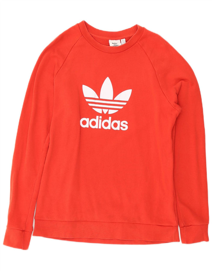 Adidas Herren Grafik-Sweatshirt-Pullover aus mittelroter Baumwolle