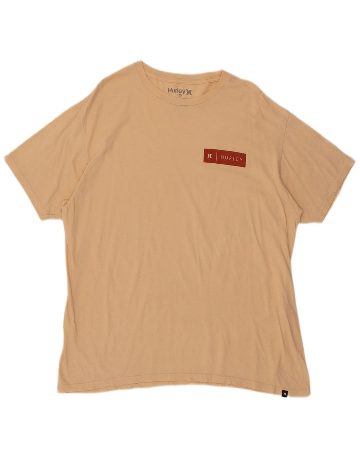 Hurley Herren T-Shirt Top XL Beige Baumwolle