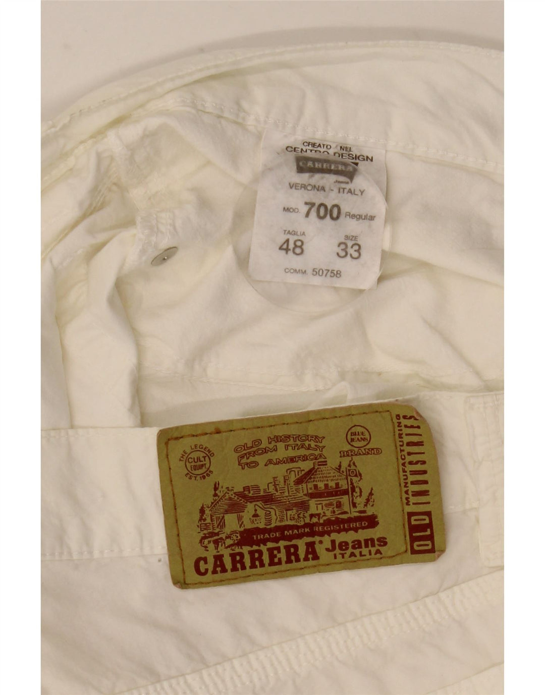 Carrera Herren 700 Regular Fit Freizeithose, Größe 33, weiße Baumwolle
