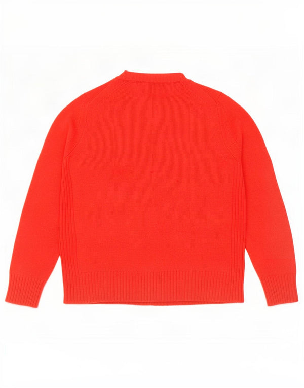 Marks & Spencer Damen-Pullover mit Rundhalsausschnitt, UK 14, Größe L, rote Wolle