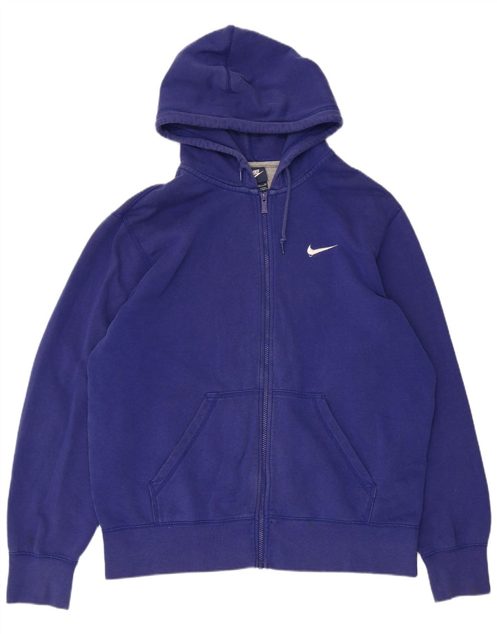Nike Herren-Kapuzenpullover mit Reißverschluss, XL, blaue Baumwolle