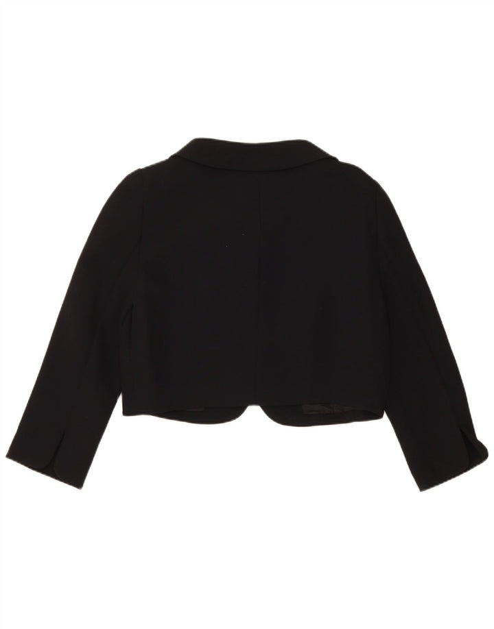 Luisa Spagnoli Damen Bolerojacke mit 3/4-Ärmeln IT 44 Mittelschwarzes Acetat