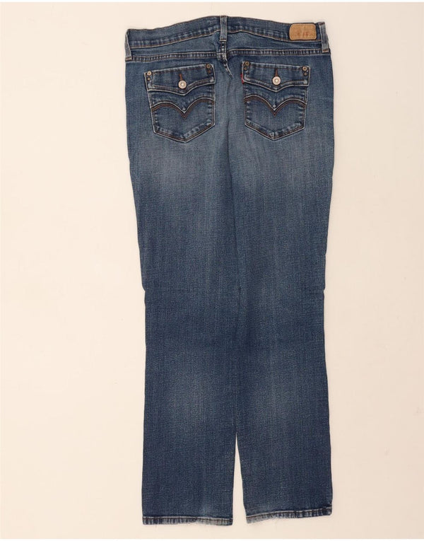 Levi's Damen 505 Straight Jeans US 12 Large W30 L30 Blaue Baumwolle