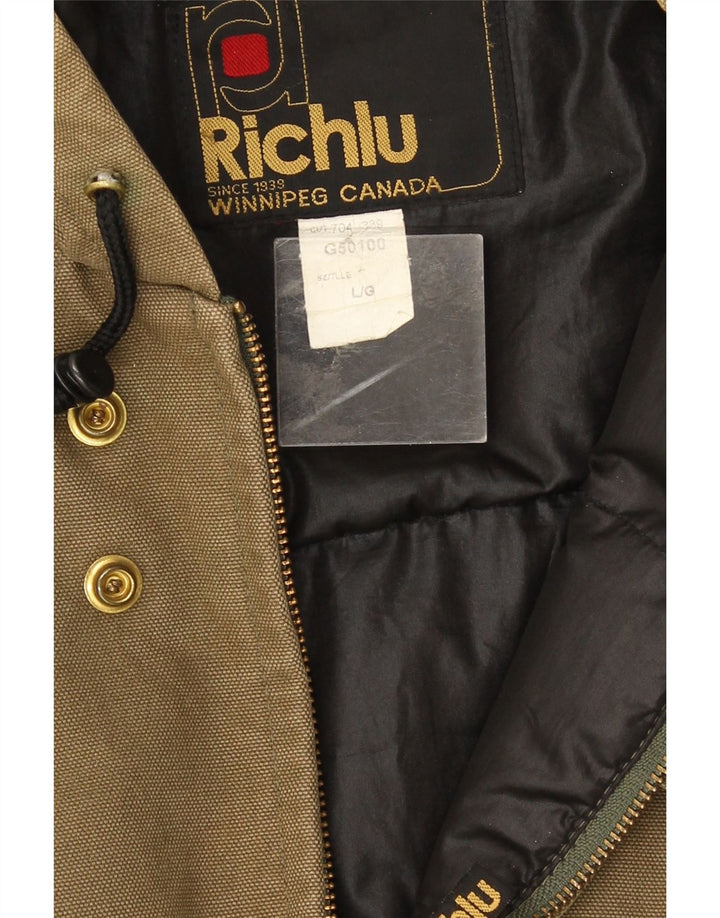 Richlu Herren-Bomberjacke mit Kapuze, gepolstert, Gr. 40, Grün