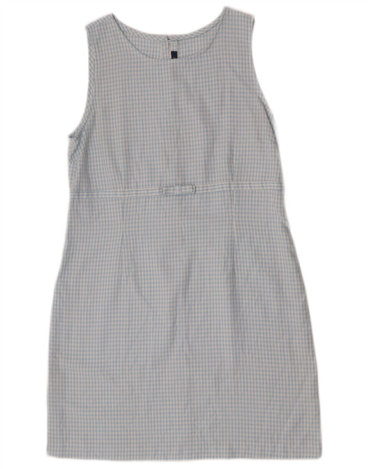 Vintage Damen 3-Knopf-2-teiliges Set IT 46 Große blaue Gingham-Viskose