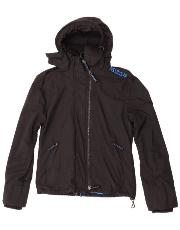 Superdry Damen Graphic Windjacke UK 14 Medium Schwarz