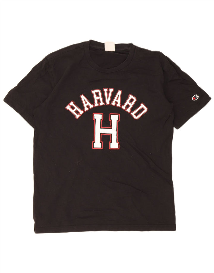 Champion Herren Harvard Graphic T-Shirt Top Mittelschwarze Baumwolle