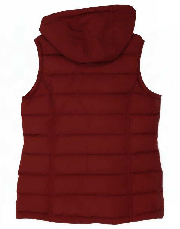 Crew Clothing Wattierte Damen-Weste mit Kapuze, UK 10, Größe S, Burgunderrot, Polyester