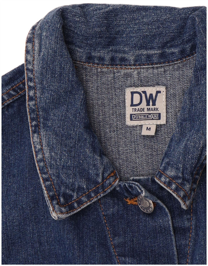 VINTAGE Ärmelloses Jeanskleid für Damen UK 12 Mittelblau