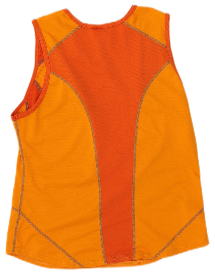 Nike Damen-Trägershirt, US 8/10, mittelorangefarbenes Colourblock-Polyester