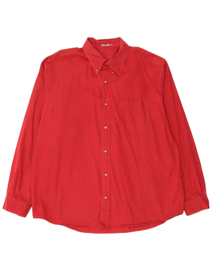 EDDIE BAUER Herrenhemd XL, rote Baumwolle
