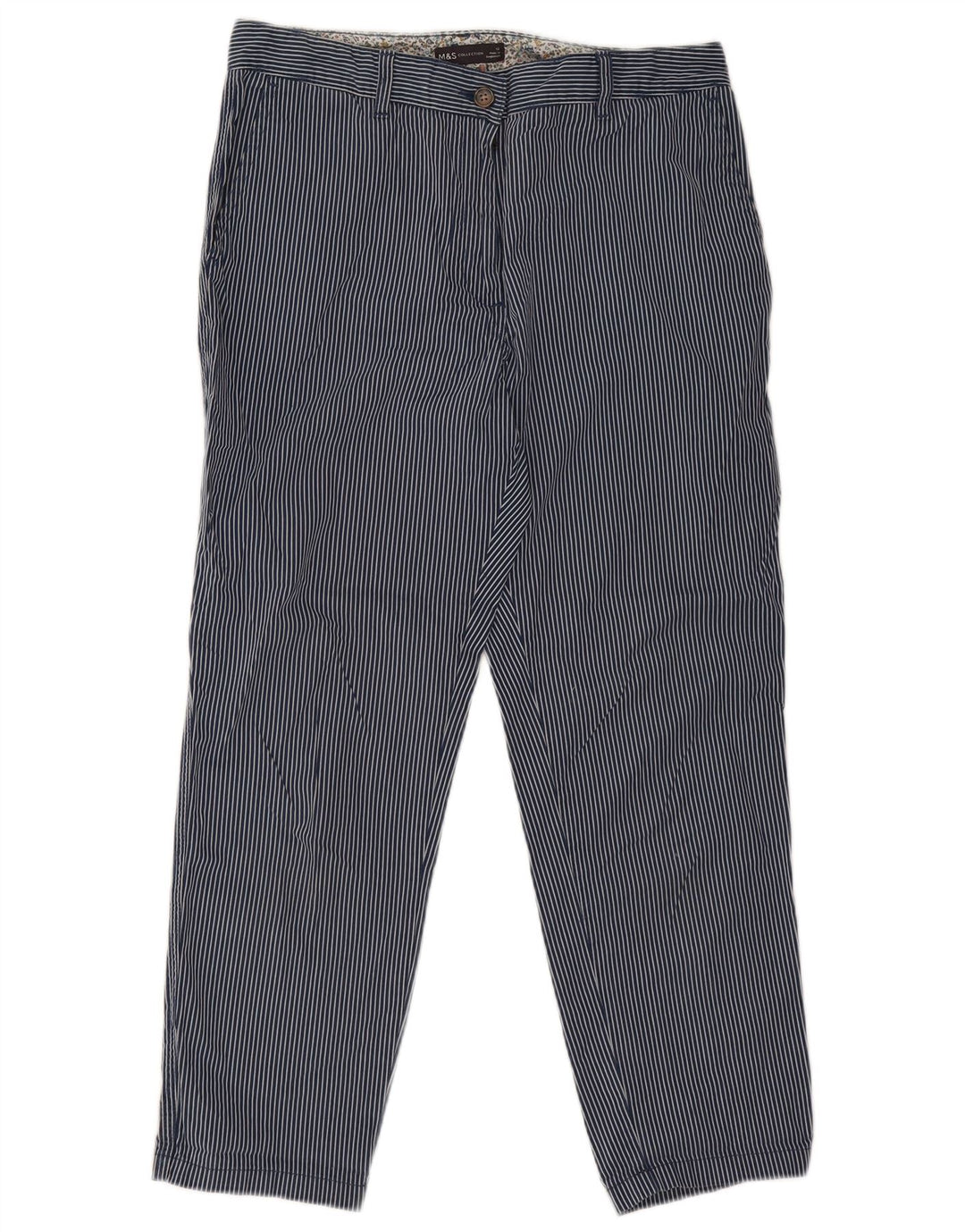 Marks & Spencer Damen-Hose mit kurzem Schnitt, UK 12, M, W30, L26, Marineblau